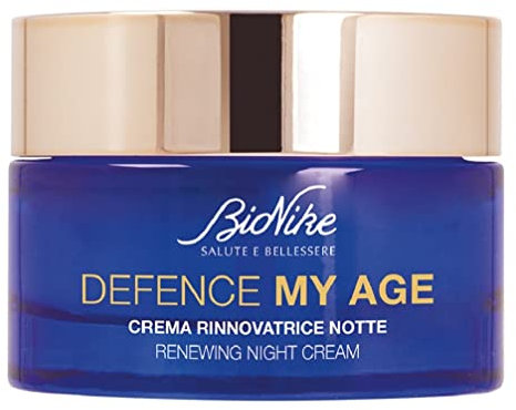 Bionike Defence My Age - Crema Rinnovatrice Viso Notte Anti Age con Burro di Karitè, Nutre e Rafforza la Pelle, Contrasta Secchezza e Invecchiamento, Dona Tonicità e Luminosità, 50 ml