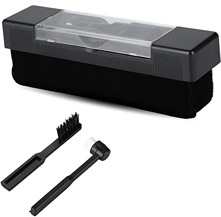 Kit de limpieza de discos de vinilo, cepillo de limpieza de discos de vinilo antiestático Removedor de polvo de discos Limpiador de agujas para tocadiscos Cepillo limpiador para tocadiscos de vinilo
