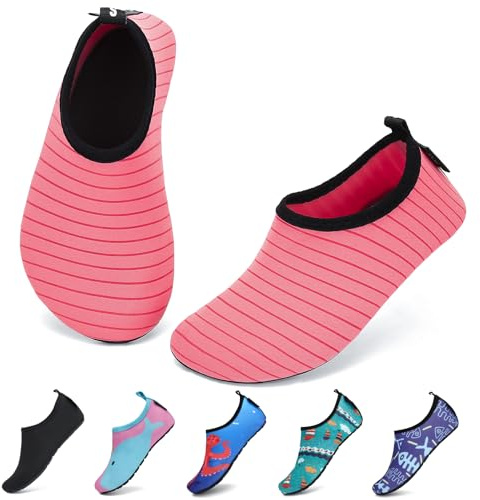 SAGUARO Scarpe da Sport Acquatici Ragazzi Ragazze Scarpette Scoglio Scarpe da Immersione Piscina Spiaggia Mare Fiume Nuoto Surf Vela Acqua Cycling per Bambini, Rosso Anguria, 32/33 EU