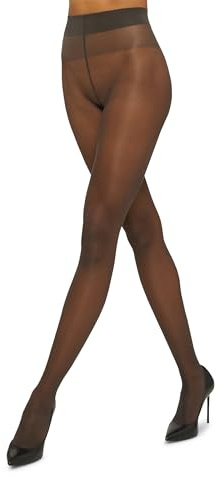 Wolford Kvinnors Satin Touch Komforttights i Nästan Svart med Förstärkt Tå - 20 Denier - Polyamid & Elastan - Liten