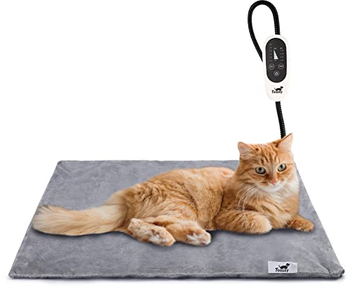 Toozey Katzen & Hund Heizmatte Innen 45 * 40cm - [Britischem Stecker], Timing & Temperatur Einstellbar Sicher Elektrisch Haustier Heizdecke für Neugeborene/Klein/Altere Katze und Hunde M