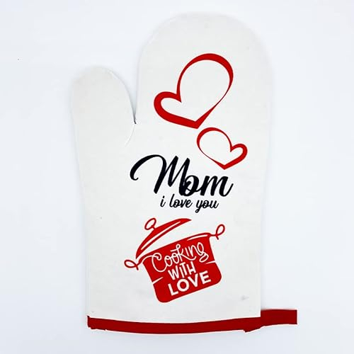 Ofenhandschuh – Küchenhandschuh für Mutter – backofen- und backofenfest für Küche, Grill, Grill – Mom I Love You