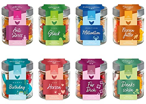 Das ultimative Geschenkset | Für jeden Anlass das perfekte Fruchtgummi Geschenk zu Hause | 8 Geschenke, immer zum passenden Anlass | Vielfältige Auswahl an leckeren Fruchtgummis