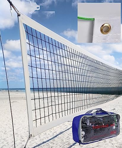 Filet de Volley-Ball Professionnel pour extérieur avec Corde métallique d'avion, 9,1 m x 9,1 m, Bordure résistante aux déchirures, résistance aux intempéries améliorée pour intérieur et extérieur,