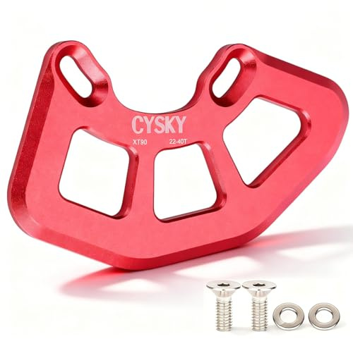 CYSKY Alliage VTT Bash Guard, ISCG05 Protection de Chaîne Vélo pour Plateaux 22T-40T, Protection de Chaîne VTT, Chaîne BMX (Rouge)