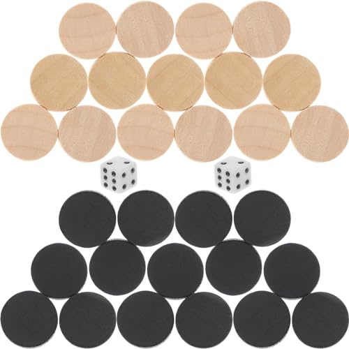 ifundom Pedine in Legno Per Backgammon E Scacchi 30 Pezzi Accessori Per Giochi Da Tavolo Leggeri E Compatti Per Sostituzione E Apprendimento Del Gioco