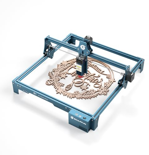 SCULPFUN S1 La-ser Engraver, 5W Desktop Engraving Machine, Deep Cutting for 6mm Plyood Acrylic, High Precision 0.06mm Compressed Spot Cutter Machine, Working Area 410 x 420 mm