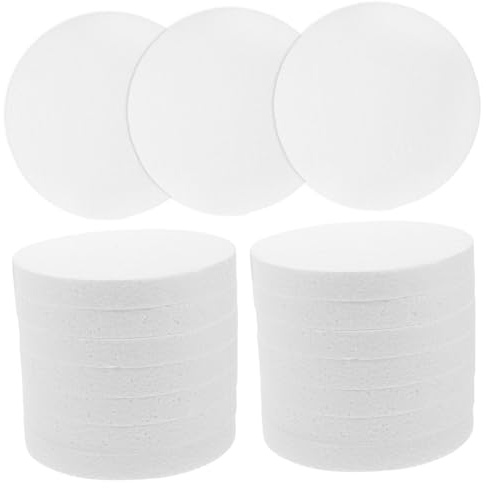 EPIGEIST Bandejas de Espuma Redondas 16 Piezas, Discos de Espuma de 2 Cm de Grosor y 15 Cm de Diámetro, para Manualidades y Decoración de Pasteles, Reutilizables, para Artistas
