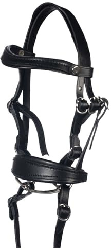 HKM Hobby Horsing Trense Basic - für Steckenpferd - inklusive Zügel, Stirnriemen und Gebiss - schwarz