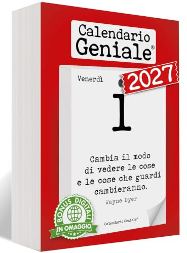 Calendario Geniale 2027. Il Primo e L'Originale. 365 giorni di Frasi Filosofiche. Ricambio 10x14 cm formato A6 da tavolo. Bonus digitali. Ogni giorno una Frase. Idea Regalo Filosofico