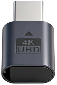 xiwai Adaptador de Pantalla Virtual Mini DisplayPort 4K a 17 Hz con Conector ficticio y emulador Fantasma sin Cabeza CY Mini-DP con luz LED Azul