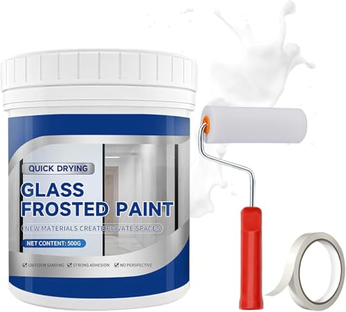 500g Liquide Film Fenetre Anti Regard, Peinture en Aérosol pour Vitres | Peinture d'Intimité en Verre Imperméable avec Outils pour Salle de Bain,Portes Vitrées,Protection de la Vie Privée pour DIY