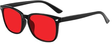 LUDHEP Gafas rojas con filtro de luz azul y verde, bloqueo total para mejorar el sueño, gafas antideslumbrantes y antifatiga, ideales para ordenador, pantallas, videojuegos y uso móvil