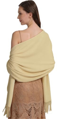 BEZHO Chales y estolas tipo pashmina para mujer; bufandas largas y envolventes. Ideales para novias, damas de honor, bodas, eventos de noche, uso diario o fiestas.