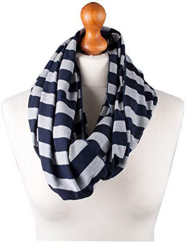 Palm and Pond Nursing Scarf - Blue/Grey Stripe