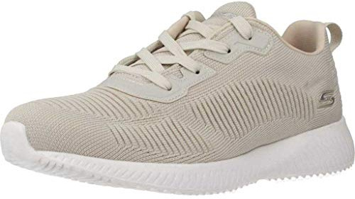 Skechers Bobs Squad Tough Talk, Scarpe da Ginnastica Donna, Natural Engineered Knit, 41 EU