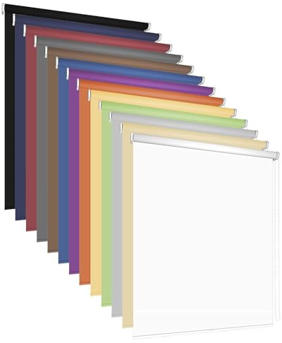 Rollo Sonnenschutz für Fenster & Tür 13 Farben Breite 60-220 cm Stoff Blickdicht Lichtdurchlässig Montage mit Bohren Wand Decke Kettenzugrollo Seitenzugrollo Tageslichtrollo (210 x 180 cm, Anthrazit)