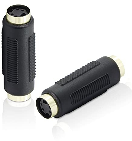 YACSEJAO 2Pack S-Video Female to Female Adapter, Gold-Plated, 4 Terminal Connector, Mini Din 4 PIN, Composite Connector for SVHS/S-Video Cable Adapter