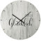 Wanduhr mit Spruch Zeitlos Glücklich... | Ø45cm MDF batteriebetrieben | Sinnspruch Uhr Designeruhr Vintage Shabby Chic (1 x Wanduhr Design III)