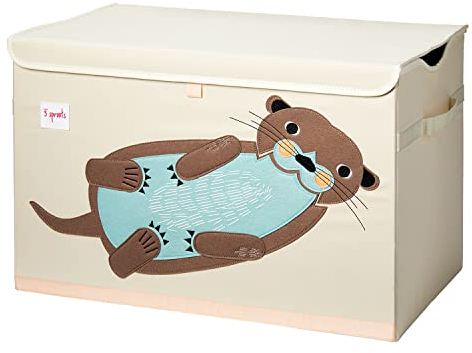 3 Sprouts Spielzeugkiste mit Deckel – Aufbewahrungsbox für Kinderzimmer, Spielzeugbox für Kinder, Spielzeug Kiste - Otter