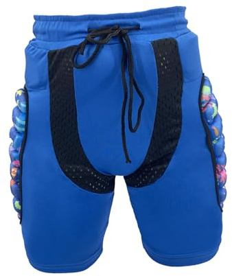 harayaa Gepolsterte Shorts für Kinder, Hüftschutzpolster, Hüftschutzausrüstung Zum Reiten, Blau M