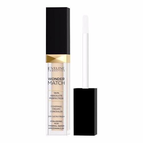 Eveline Cosmetics Wonder Match Flüssiger Concealer in Sand Nude #25 - Feuchtigkeitsspendende und Anti-Aging-Formel mit Hyaluronsäure, Thermalwasser & Amazonischer Tonerde