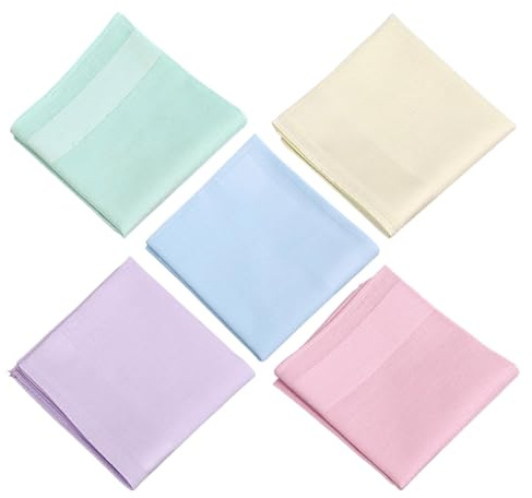 UILYNIU 5 Pezzi Fazzoletti per Uomo Donna, 40cm*40cm in Tessuto Cotone, da Taschino per Pochette Costume, Matrimonio, Cerimonia (Multicolore)