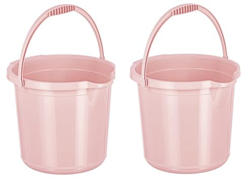 Best House | Plastic Water Bucket | 10L | NORDIC GRAY | 2 Pcs | Cleaning Buckets | Bathroom Buckets | Durable Household Water Storage Bucket with Handle, Multi Purpose Use for Home Garden & Workshops