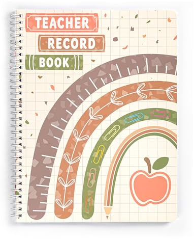 INKNOTE 120 Pages Teacher record book 11 x 8.27inch Teacher grade book Spiral bound Lesson planner Attendance book for School Classroom Office Supplies,Double Sided Printing