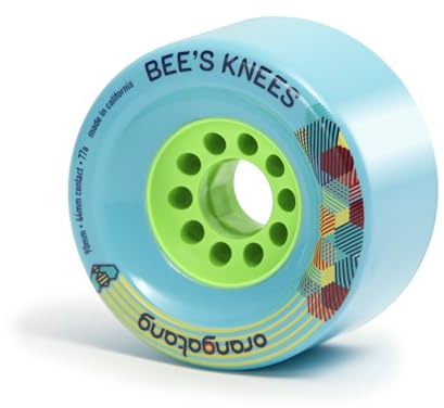 Orangatang Bee's Knees 90mm 77a Longboard Wheels for Smooth Commuting, Urban Cruising, DIY Electric Skateboards, Eboards (77a Blue, Set of 4)