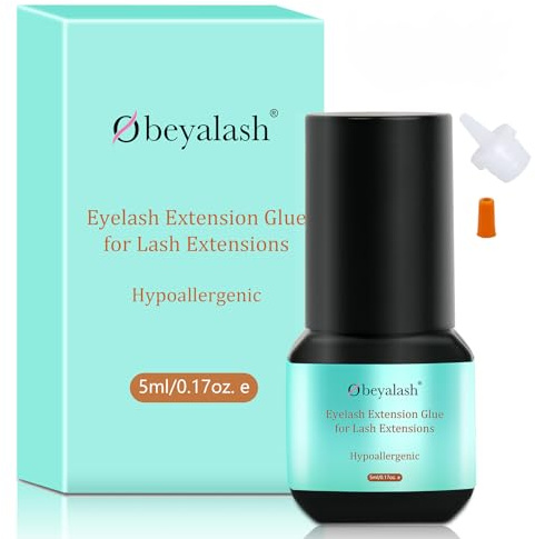 Obeyalash Lash Extension Glue Black Eyelash Extension Glue Semi Permanent Lash Adhesive Strong 5ml 6-7Weeks Retention For Salon