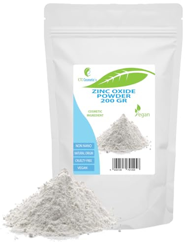 Poudre d'oxyde de zinc - 200 gr - Ingrédient cosmétique, matériau de haute pureté, non nano
