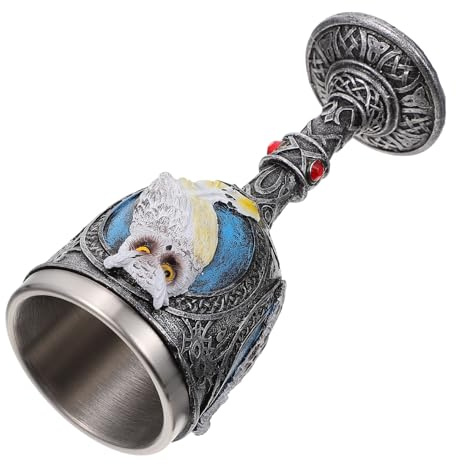 HOLIDYOYO Copa de Halloween Forma de Búho, Cáliz Decorativo de Acero Inoxidable y Resina, Copa Elegante para Beber Cerveza y Vino, Adecuado para Fiestas y Decoración de Escritorio