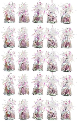 BLUE PANDA Holographic Balloon Weights - 6 oz, 4.5 in, 15 Pack - Iridescent Balloon Table Centerpiece & Anchor Weights for Party Decor