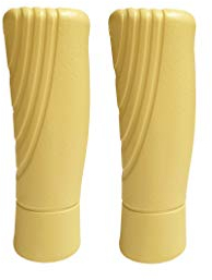 Pik Ergonomic Bicycle Handle Grips – Set of Two/PVC Leather-Like Texture/Easy to Install on Bike Handlebar/for Men Women Children (Cream, Both Long)