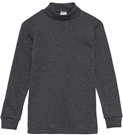 Enkel termisk t-shirt för barn med medelhög hals och lång ärm, Grått, 6 år