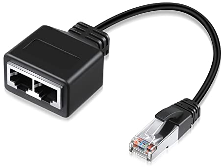 Cavo adattatore RJ45 (nuovo) RJ45 maschio a femmina doppio adattatore (15 cm) può essere utilizzato per passare reti tra due computer (non utilizzato come splitter di rete)