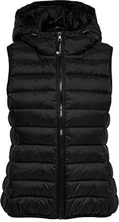 ONLY Quilted Waistcoat Weste, Schwarz/Schwarz, L