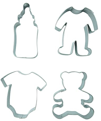 BekkiB - Juego de 4 Molde Galletas ''Baby'' - Cortador de galletas de acero inoxidable, apto para lavavajillas - 2494