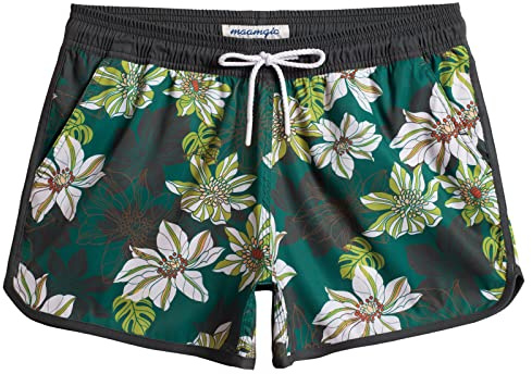 MaaMgic Swim Shorts Women Quick Dry Cute Board for Stretch Comfy Beach Bathing Suit Dark Green
