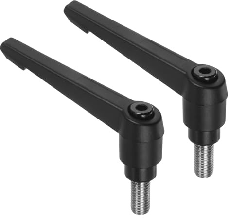 QUARKZMAN 2Pcs Manijas de Palanca de Sujeción, M10 x 20mm Perno Roscado Macho de Acero Inoxidable 304, Manijas Ajustables de Liberación Rápida con Pernos de Botón de Empuje, Negro