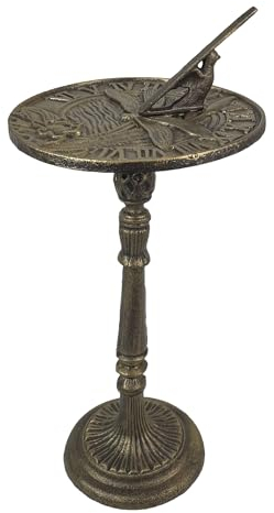 Zeckos 53,3 cm große Libellen-Sonnenuhr aus Gusseisen: Eine einzigartige Mischung aus Kunstfertigkeit und Funktionalität für Ihren Garten, Terrasse oder Poolbereich, verleiht Außenräumen zeitlosen