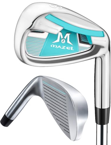 MAZEL WM-X3 Golf Single Iron Club 1,2,3, 4,5,6,7,8,9, P, S, albero in acciaio inossidabile premium, faccia fresata CNC per una maggiore rotazione (blu, ferro a S singolo)