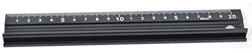 Walfront 20 cm Règle de Coupe Règle de Découpe Sécurisée Artisanale en Métal avec Bande de Caoutchouc pour la Mesure de la Longueur, Coupe en Ligne Droite, Usage Domestique (Type L)