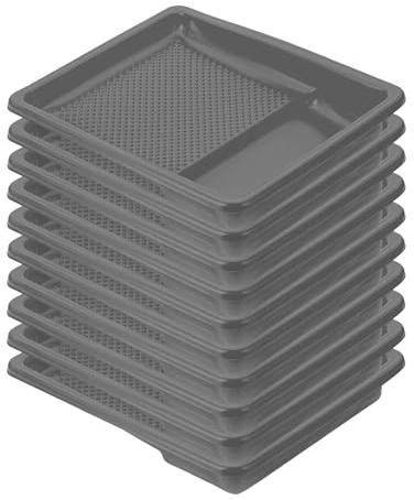 Bates- Paint Tray Liner, 9 Inch, 10 pcs, Grey Paint Pans Trays, Plastic Paint Tray, Roller Tray Liners