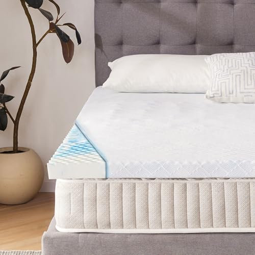 LANOX Gel-Schaum Matratzentopper 90x200x5 cm, orthopädischer 5-Zonen Topper H3, atmungsaktiv & druckentlastend, Bezug waschbar rutschfest, für Boxspringbett & Matratze