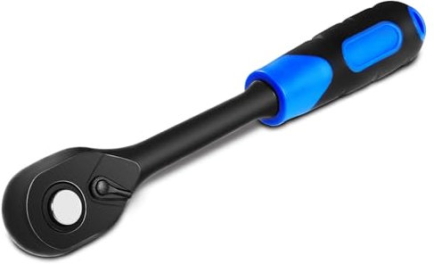 zozoa Umschaltknarre 1/4 zoll, 90 Zähne Umschaltbare Ratsche mit Schnellspanner, Ergonomischer Softgrip, Chrom-Molybdän-Stahl, Kleiner Betätigungswinkel 4°, Max. Drehmoment 13 N・m