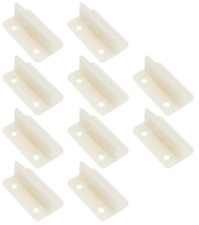 The Lord of the Tools 10 guías de plástico para puerta corredera de madera, guía inferior adecuada para puerta corredera de madera, color blanco lechoso, 44 x 26 x 17 mm
