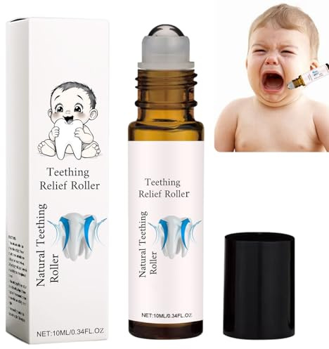 Liameph Teething Roller,Natural Pain Relief Baby,Teething Oil for Dental Discomfort,Teething Roller Oil Baby Teething Oil Roller,Natural Teething Relief Oil Reduce Teething Discomfort