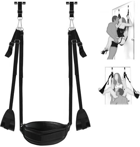 Door Sex Swing with Seat, Sex Slave Love Slings for Adult with Adjustable Straps, Bondage Restraints BDSM for Adult Sex Toys for Women Men Couples, Love Slings SM Game for Adult